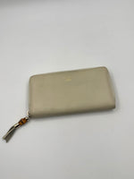 GUCCI Cream Leather Bamboo Tassel Wallet