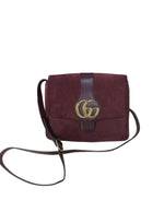 GUCCI Medium Suede Arli Crossbody Handbag ( Good )