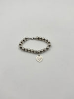 TIFFANY & CO 925 Heart Tag Bead Bracelet