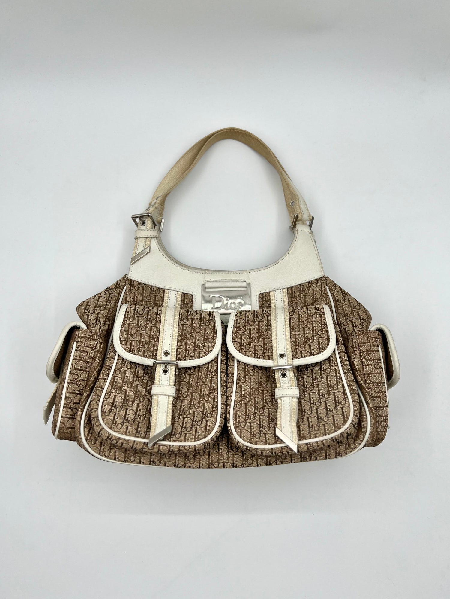 Dior Trotter Monogram Canvas Shoulder Bag