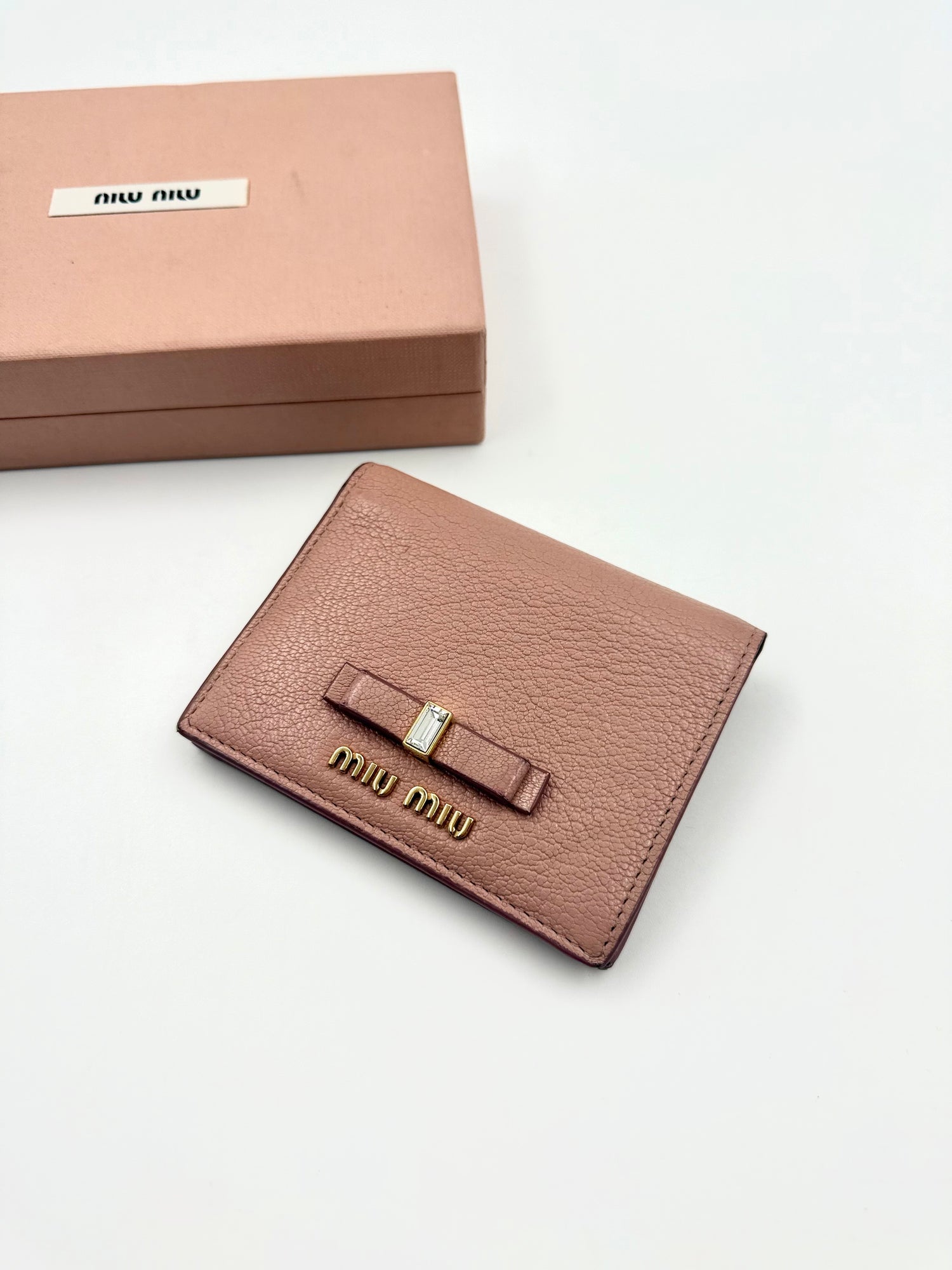 MIU MIU Pink Crystal Compact Wallet   ( Excellent )