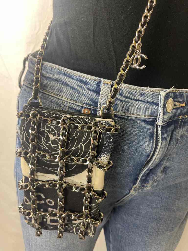 Chanel chain cage crossbody phone bag