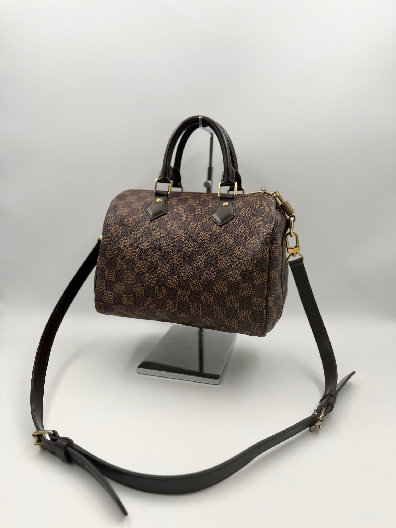 LOUIS VUITTON Damier Ebene Speedy 25 Bandouliere