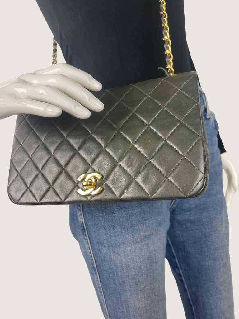 Chanel Vintage Khaki Full Flap