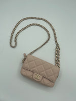 Half flap WOC (wallet on chain) in baby pink
