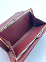 Red gold trim long wallet